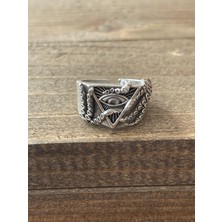Aida Jewelss Ayarlanabilir Ölçü  925 Ayar Gümüş Kaplama Göz Işlemeli Tasarım Yüzük