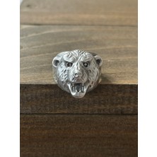Aida Jewelss Ayarlanabilir Ölçü  925 Ayar Gümüş Kaplama Ayı Kafası Tasarım Yüzük
