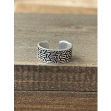 Aida Jewelss Ayarlanabilir Ölçü 925 Ayar Gümüş Kaplama Klasik Desen Işçilikli Tasarım Yüzük
