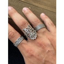 Aida Jewelss Ayarlanabilir Ölçü 925 Ayar Gümüş Kaplama Klasik Desen Işçilikli 3lü Tasarım Yüzük