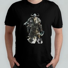 Pixxa Viking Warrior Savaşçı Berserker Norse Unisex %100 Pamuklu Bisiklet Yaka T-Shirt Model 1