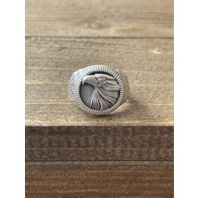 Aida Jewelss Ayarlanabilir Ölçü  925 Ayar Gümüş Kaplama Kartal Işlemeli Tasarım Yüzük