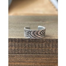 Aida Jewelss Ayarlanabilir Ölçü 925 Ayar Gümüş Kaplama Klasik Desen Işçilikli Tasarım Yüzük