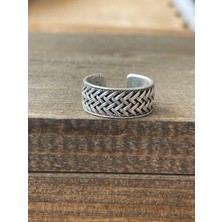 Aida Jewelss Ayarlanabilir Ölçü 925 Ayar Gümüş Kaplama Klasik Desen Işçilikli Tasarım Yüzük