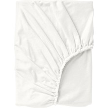 IKEA Nordruta Lastikli Çarşaf Beyaz 180 x 200 cm Pamuklu Kumaş Çift Kişilik