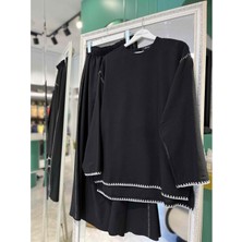 Mıcca Etekli Takım Kenar Nakış Detaylı 251883M - Siyah - 38