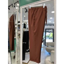 Hüma Kumaş Pantolon Paçası Katlı - Kahverengi - 44