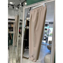 Mıssemramıss Kumaş Pantolon Paça Taş Detaylı - Bej - 38