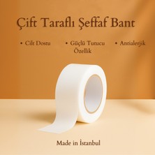 Şeffaf Göğüs Bandı Çift Taraflı  Elbise Sabitleyici Bant Görünmez Vücut Yapışkanlı Bant 5 Metre 2 cm En
