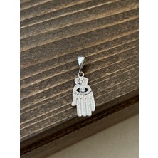 Aida Jewelss 925 Ayar Gümüş Fatma Ana Eli Hilal Yıldız Işlemeli Gümüş Kolye Ucu