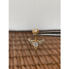 Aida Jewelss 316 L Cerrahi Çelik Zirkon Parlak Taşlı Göbek Piercingi