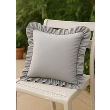 %100 Pamuk Fırfırlı Dekoratif Kırlent Kılıfı – 43X43 cm ( 1ADET )