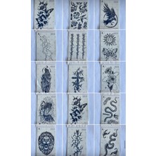 Airbrush Tattoo 1 Ay Kalıcı Geçici Dövme Paketi 50 Adet 18X11 Orta Boy
