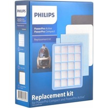 Hgnm E Trading Philips Pro Compact ve Active Serisi 4'lü Set Kutulu Elektrik Süpürgesi Hepa Filtresi