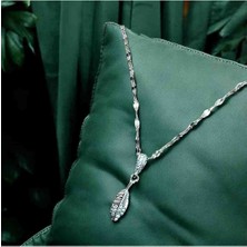 Stainles Steel Yaprak Detaylı Çelik Kolye