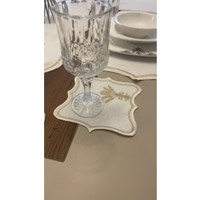 Nerina 25 Parça Lüks Amerikan Servis Runner Sunum Nakışlı Örtü Set Dertsiz 12 Kişilik Çeyizlik Keten