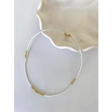 Beyaz Dorika Boncuklu Yaz Kolye