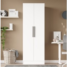 Krish 2 Kapaklı Gardırop Elbise Dolabı Beyaz Krı1-W