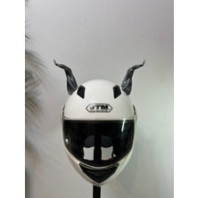 Motor & Motosiklet Bükülmüş Gümüş Boynuz Kask Dış Aksesuarı