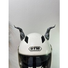 Motor & Motosiklet Bükülmüş Gümüş Boynuz Kask Dış Aksesuarı