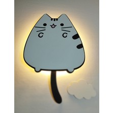 Rüzgar E-Ticaret Sevimli Kedi Figürlü Duvar Lambası | LED Aydınlatmalı | Çocuk Odası ve Bebek Odası Dekoru 9V Pilli