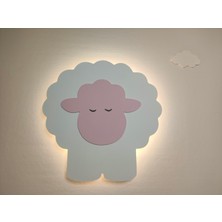 Rüzgar E-Ticaret Koyun Figürlü Duvar Lambası | LED Aydınlatmalı | Çocuk Odası ve Bebek Odası Dekoru 9V Pilli
