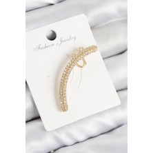 Pirinç Zirkon Taşlı Model Gold Renk Sağ Kıkırdak Küpe