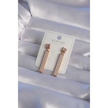 Xuping Rose Renk Zirkon Taşlı Su Yolu Küpe