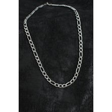 316L Çelik Kalın Figaro Zincir Model Gümüş Renk Erkek Kolye