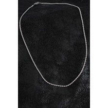 316L Çelik Halat Zincir Model Gümüş Renk Erkek Kolye