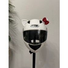 Motor & Motosiklet Kırmızı Fiyonklu Kedi Kulak Kask Dış Aksesuarı