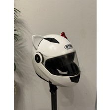 Motor & Motosiklet Kırmızı Fiyonklu Kedi Kulak Kask Dış Aksesuarı