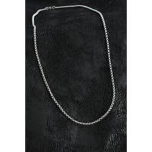 316L Çelik Örme Zincir Model Gümüş Renk Erkek Kolye