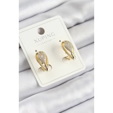 Xuping Zirkon Taşlı Damla Model Gold Renk Kadın Küpe