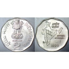 Banknoting Hindistan 2 Rupi 1999 Çil(-) Kondisyon