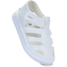 Kiko Kids Limba Cırtlı Erkek Bebek Sandalet Beyaz