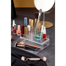 Ultranova Beyaz 9 Bölmeli Akrilik Çekmeceli Makyaj Organizeri Seti