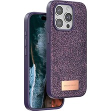 iPhone 15 Pro Bright Simli Kapak - Derin Mor