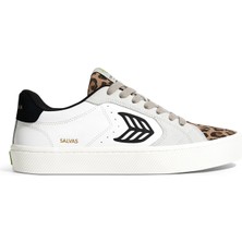Cariuma 411301W85W - Salvas Leather Leopard Beyaz - Çok Renkli Deri Kadın Günlük Spor Ayakkabı