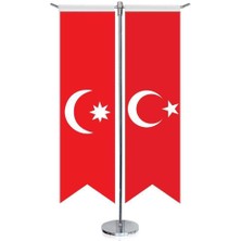 Asilmeydan Son Imp. Bayrağı ve Türkiye Kırlangıç Saten T Direk Masa Bayrağı 2'li