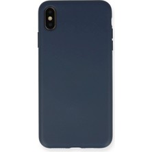 iPhone Xs Max Kılıf Nano Içi Kadife Silikon - Lacivert