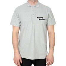 Imagine Dragons Logo Polo Yaka Gri Tişört