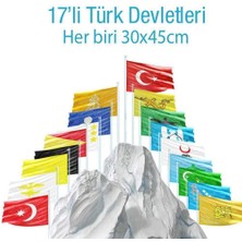 Asilmeydan 17 Eski Türk Devletleri Tüm Bayrakları Birarada Set 30X45 cm Raşel Kumaş