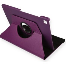 Samsung Galaxy P610 Tab S6 Lite 10.4 Kılıf 360 Tablet Deri Kılıf - Mürdüm