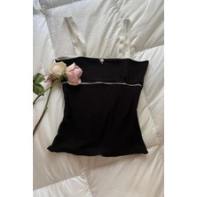 Siyah Fairycore Grunge Beyaz Dantel Y2K Askılı Crop