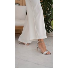 Yolette Lame Hakiki Deri  Topuklu Ayakkabı