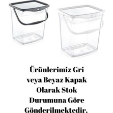 Şeffaf 6 Lt Deterjan Kutusu, Makine Desenli, Kapaklı ve Tutma Saplı