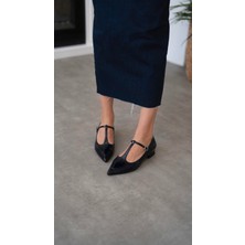 Valdis Lacivert Rugan Hakiki Deri  Topuklu Ayakkabı