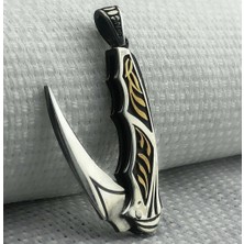 925 Ayar Gümüş Çakı Tasarımlı Kolye Ucu