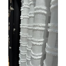 Yatay Çizgili Rüzgar Desenli Pilesiz Tül Perde, Ütü Istemez Yüksek Kaliteli Tül Perde